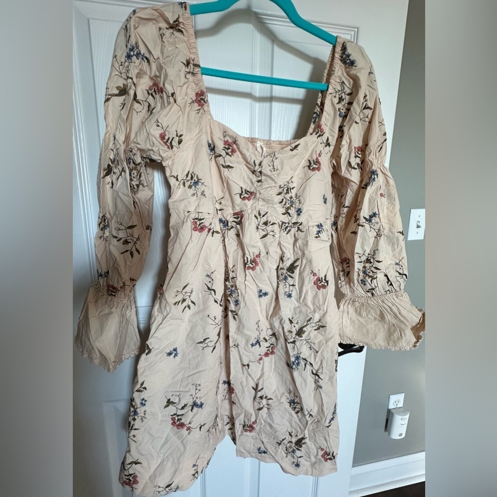 Anthropologie Embroidered Mini Dress NWT — Sand S | Cottagecore Boho - Picture 10 of 16